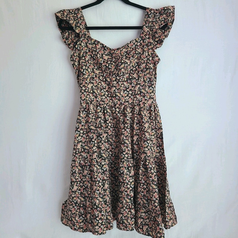 Pretty Garden Women's Floral Ruffle Sleeve Midi Dress Size‎ Medium